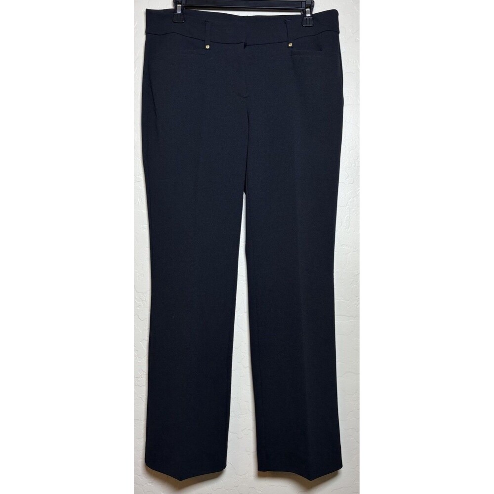 Anne Klein Womens 6 Black Straight Leg Dress Pants Stretch Career Workwear